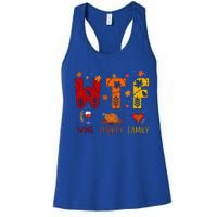 Wtf Wine Turkey Family Funny Thanksgiving Gift Women's Racerback Tank