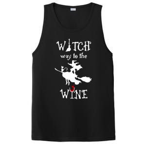 Witch Way To The Wine Witch And Black Cat Halloween S Gift PosiCharge Competitor Tank