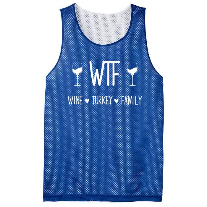 Wtf Wine Turkey Family Funny Thanksgiving Turkey Day Costume Gift Mesh Reversible Basketball Jersey Tank