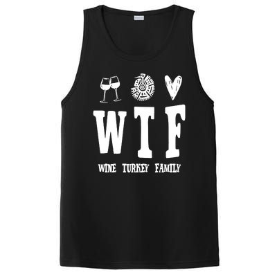 Wtf Wine Turkey Family Funny Holiday PosiCharge Competitor Tank