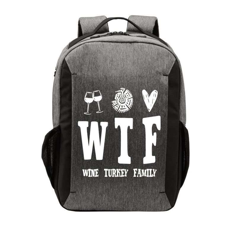 Wtf Wine Turkey Family Funny Holiday Vector Backpack