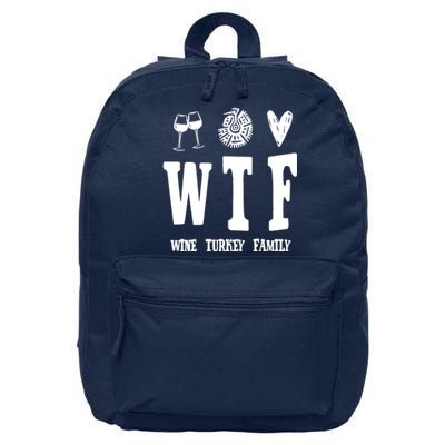 Wtf Wine Turkey Family Funny Holiday 16 in Basic Backpack