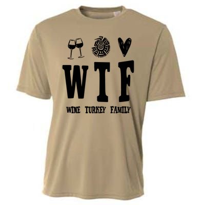 Wtf Wine Turkey Family Funny Holiday Cooling Performance Crew T-Shirt