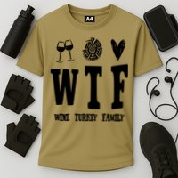 Wtf Wine Turkey Family Funny Holiday Cooling Performance Crew T-Shirt