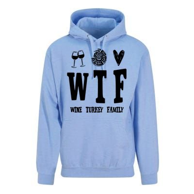 Wtf Wine Turkey Family Funny Holiday Unisex Surf Hoodie