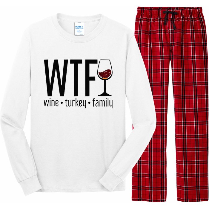 Wtf Wine Turkey Family Long Sleeve Pajama Set