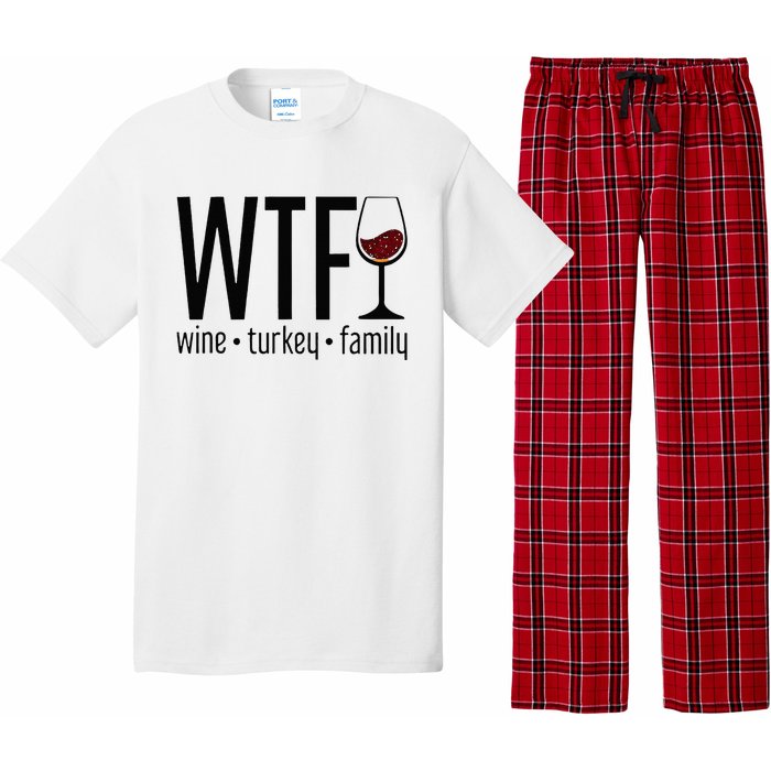 Wtf Wine Turkey Family Pajama Set