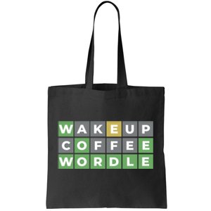 Wordle Wake Up Coffee Wordle Wordle Addict Tote Bag