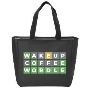 Wordle Wake Up Coffee Wordle Wordle Addict Zip Tote Bag