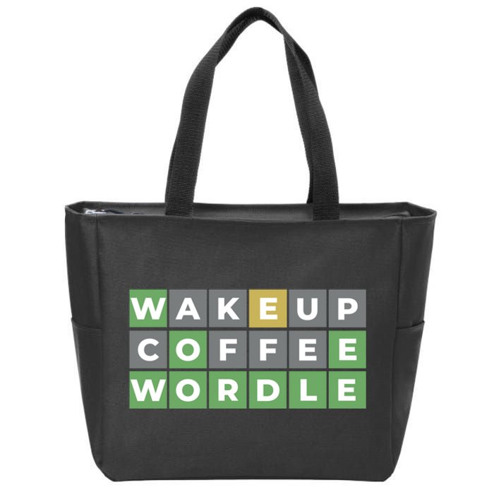 Wordle Wake Up Coffee Wordle Wordle Addict Zip Tote Bag