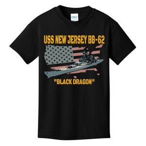 Ww2 Warship Vietnam War Uss New Jersey Bb62 Battleship Kids T-Shirt