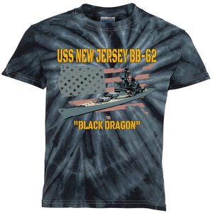 Ww2 Warship Vietnam War Uss New Jersey Bb62 Battleship Kids Tie-Dye T-Shirt