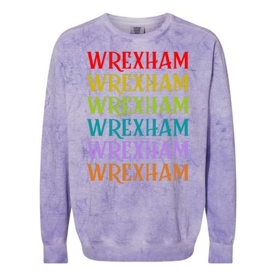 Wrexham Wales Vintage 80s Retro Colorblast Crewneck Sweatshirt