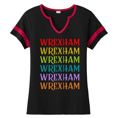 Wrexham Wales Vintage 80s Retro Ladies Halftime Notch Neck Tee