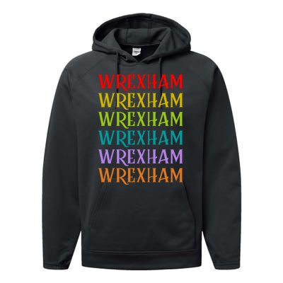 Wrexham Wales Vintage 80s Retro Performance Fleece Hoodie