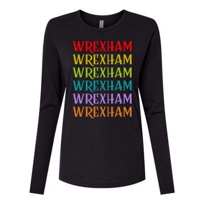 Wrexham Wales Vintage 80s Retro Womens Cotton Relaxed Long Sleeve T-Shirt