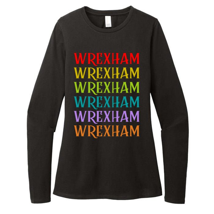 Wrexham Wales Vintage 80s Retro Womens CVC Long Sleeve Shirt