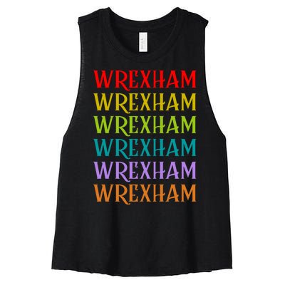 Wrexham Wales Vintage 80s Retro Women's Racerback Cropped Tank