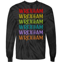 Wrexham Wales Vintage 80s Retro Tie-Dye Long Sleeve Shirt