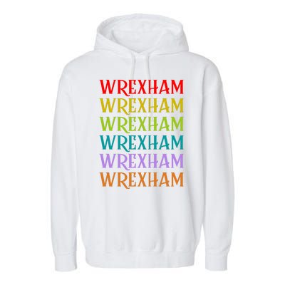 Wrexham Wales Vintage 80s Retro Garment-Dyed Fleece Hoodie