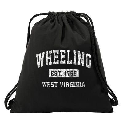 Wheeling West Virginia Wv Vintage Established Sports Drawstring Bag