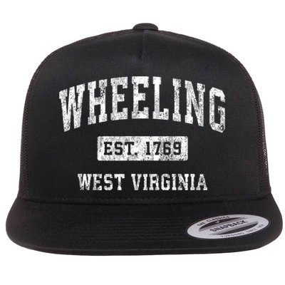 Wheeling West Virginia Wv Vintage Established Sports Flat Bill Trucker Hat