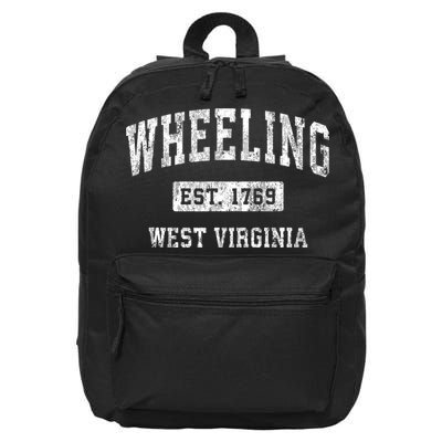 Wheeling West Virginia Wv Vintage Established Sports 16 in Basic Backpack