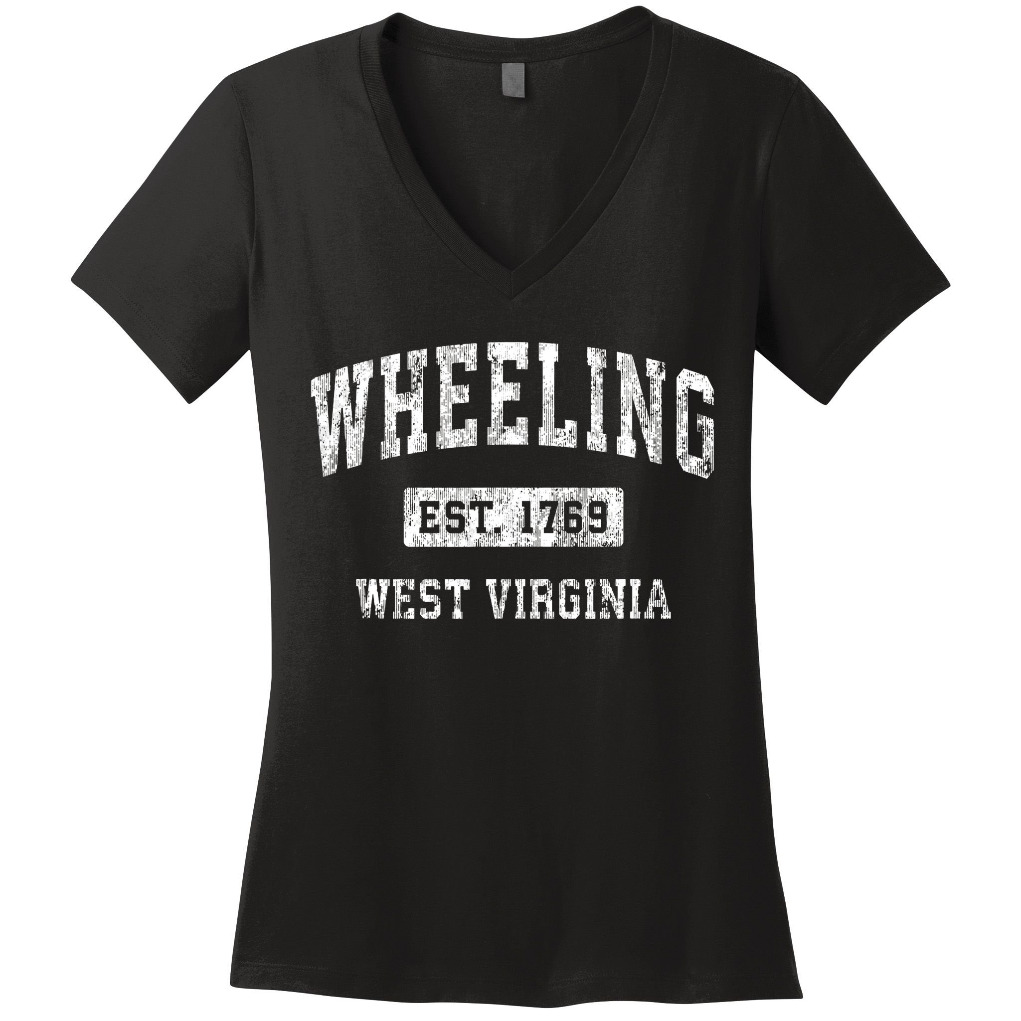 Wheeling West Virginia Wv Vintage Established Sports Women's V-Neck T-Shirt