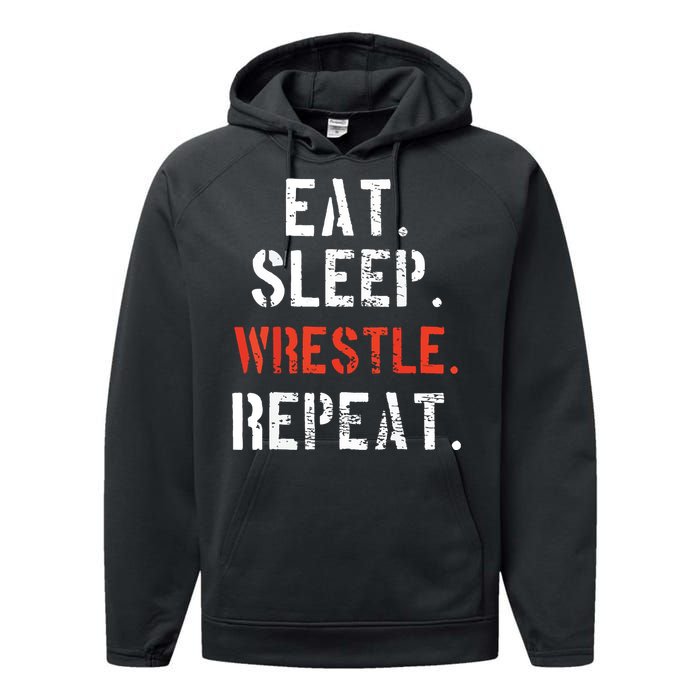 Wrestling Wrestler Vintage Funny Gift Performance Fleece Hoodie