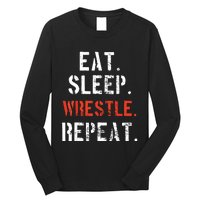 Wrestling Wrestler Vintage Funny Gift Long Sleeve Shirt