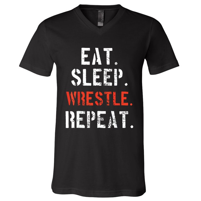 Wrestling Wrestler Vintage Funny Gift V-Neck T-Shirt