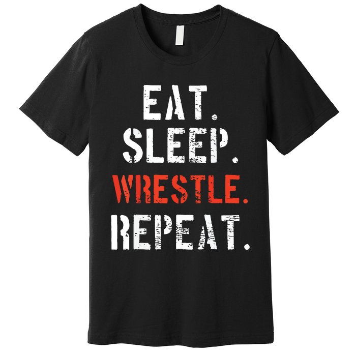 Wrestling Wrestler Vintage Funny Gift Premium T-Shirt