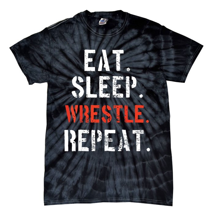 Wrestling Wrestler Vintage Funny Gift Tie-Dye T-Shirt