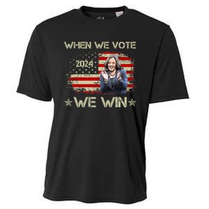 When We Vote We Win Kamala Harris For President 2024 Us Flag Cooling Performance Crew T-Shirt