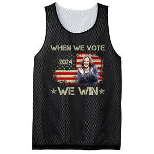 When We Vote We Win Kamala Harris For President 2024 Us Flag Mesh Reversible Basketball Jersey Tank