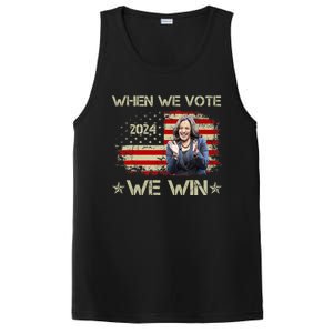 When We Vote We Win Kamala Harris For President 2024 Us Flag PosiCharge Competitor Tank