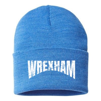 Wrexham Wales Vacation Welsh Dragon Urban Street Art Cute Gift Sustainable Knit Beanie