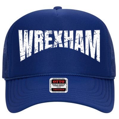 Wrexham Wales Vacation Welsh Dragon Urban Street Art Cute Gift High Crown Mesh Back Trucker Hat