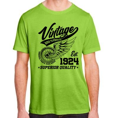 Winged Wheel Vintage 1924 Aged To Perfection Superior Quality 100th Birthday Adult ChromaSoft Performance T-Shirt