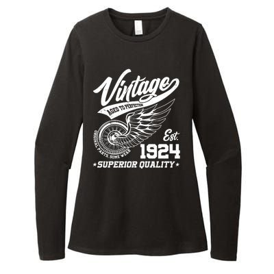 Winged Wheel Vintage 1924 Aged To Perfection Superior Quality 100th Birthday Womens CVC Long Sleeve Shirt