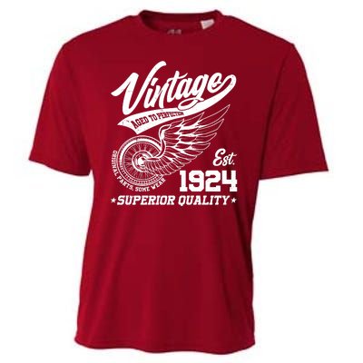 Winged Wheel Vintage 1924 Aged To Perfection Superior Quality 100th Birthday Cooling Performance Crew T-Shirt