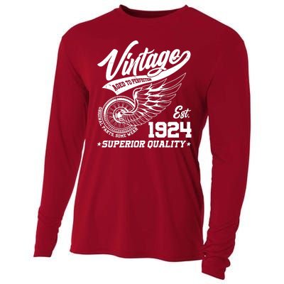 Winged Wheel Vintage 1924 Aged To Perfection Superior Quality 100th Birthday Cooling Performance Long Sleeve Crew