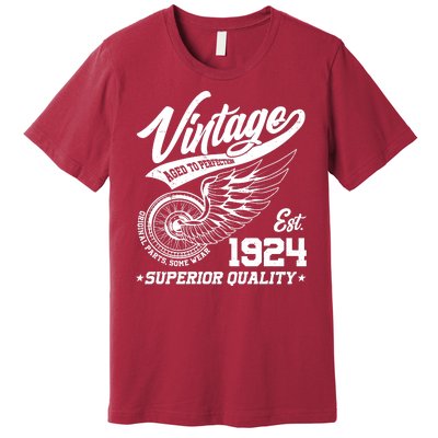 Winged Wheel Vintage 1924 Aged To Perfection Superior Quality 100th Birthday Premium T-Shirt