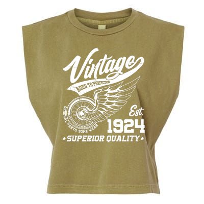 Winged Wheel Vintage 1924 Aged To Perfection Superior Quality 100th Birthday Garment-Dyed Women's Muscle Tee