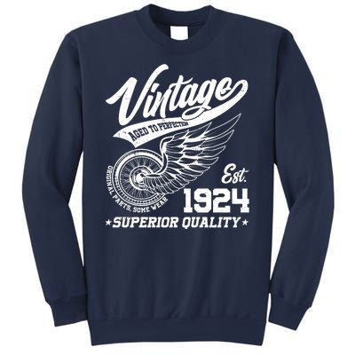 Winged Wheel Vintage 1924 Aged To Perfection Superior Quality 100th Birthday Sweatshirt