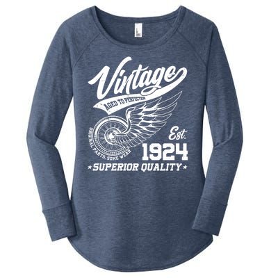 Winged Wheel Vintage 1924 Aged To Perfection Superior Quality 100th Birthday Women's Perfect Tri Tunic Long Sleeve Shirt