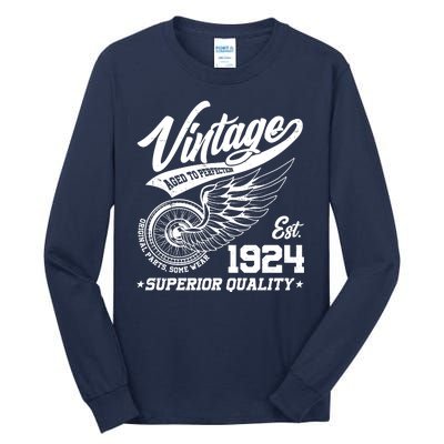 Winged Wheel Vintage 1924 Aged To Perfection Superior Quality 100th Birthday Tall Long Sleeve T-Shirt