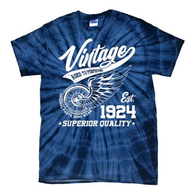 Winged Wheel Vintage 1924 Aged To Perfection Superior Quality 100th Birthday Tie-Dye T-Shirt