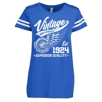 Winged Wheel Vintage 1924 Aged To Perfection Superior Quality 100th Birthday Enza Ladies Jersey Football T-Shirt