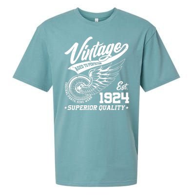 Winged Wheel Vintage 1924 Aged To Perfection Superior Quality 100th Birthday Sueded Cloud Jersey T-Shirt